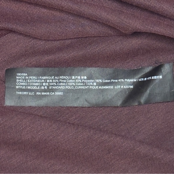 Men’s Theory Pima Cotton/Polyester Blend Pique Standard Polo - Size Medium M - Picture 5 of 6